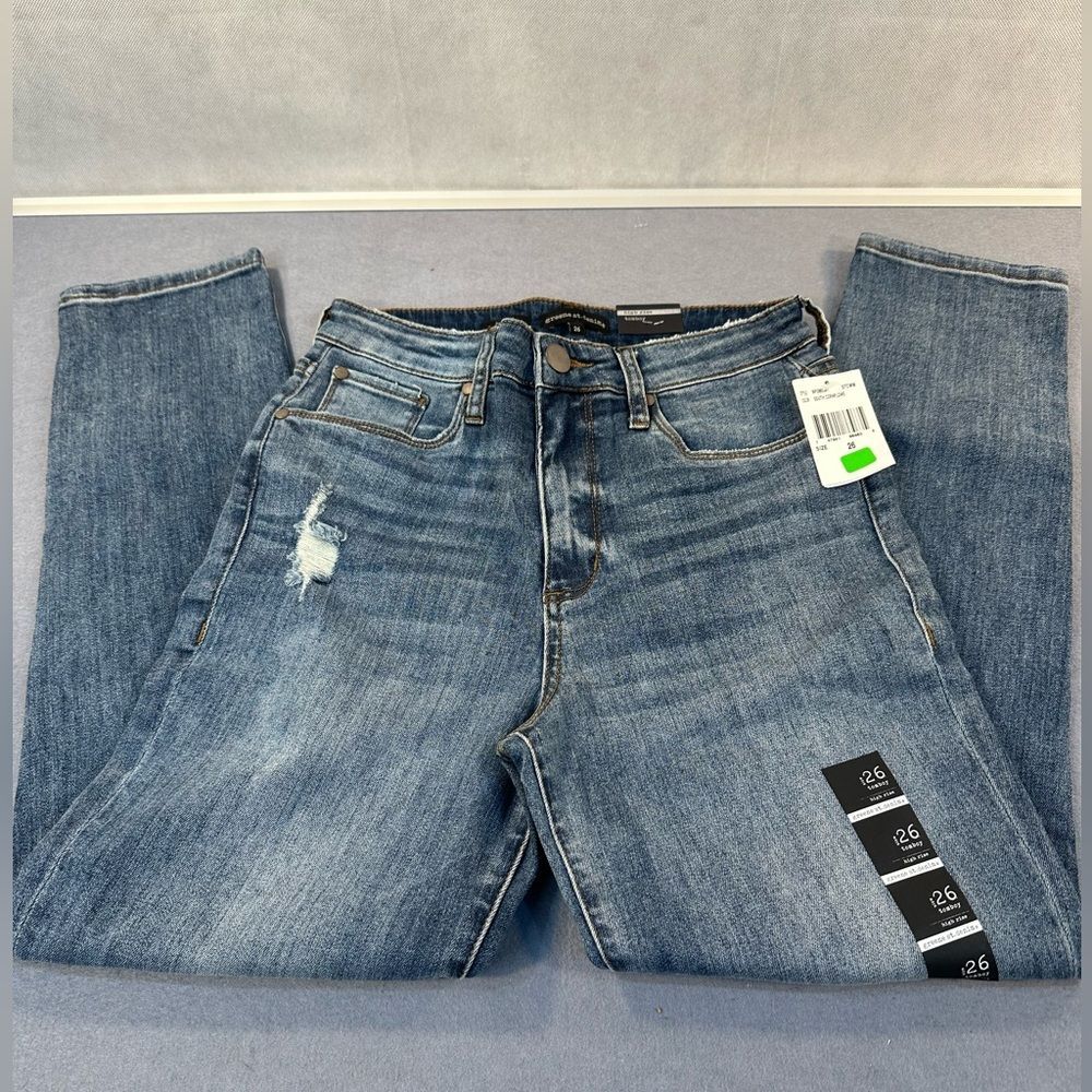Greene St. Denim High Rise Tomboy Distressed Blue Jeans Size 26